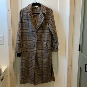 Long plaid dress coat size s